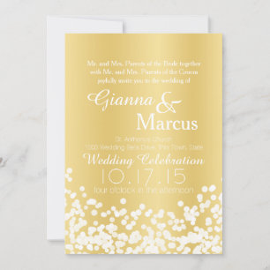 Gold Light Effect Wedding Invitation