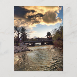 Gold Light on Truckee River Postcard