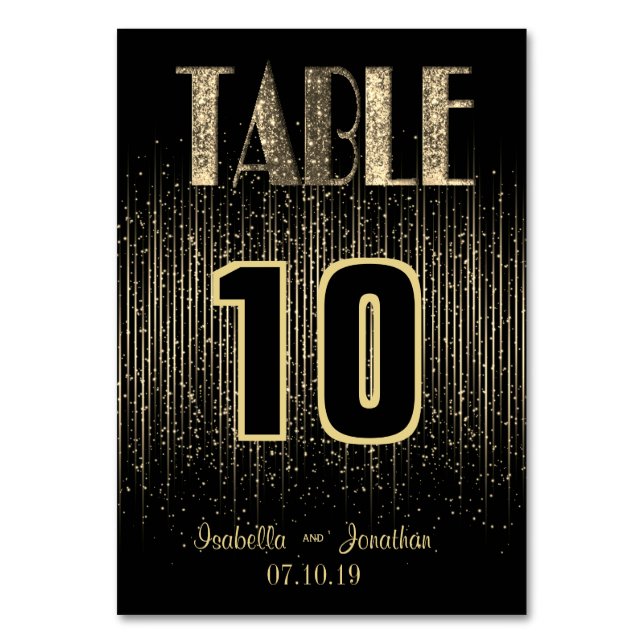 Gold Light Shower | Table Cards (Front)