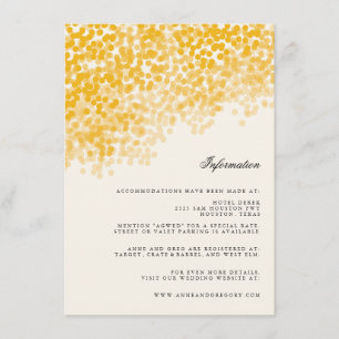 Gold Light Shower Wedding Information Insert Card