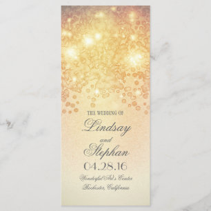 Gold Lights Glamour Vintage wedding programs Programme