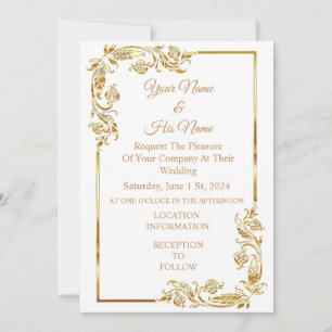 Gold Line Art Border Thunder_Cove Invitation