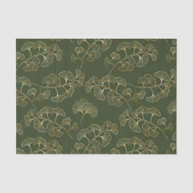 Gold Line Botanical Pattern Tissue Paper (Front)