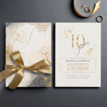 Gold Line Floral 10th Anniversary ID1169