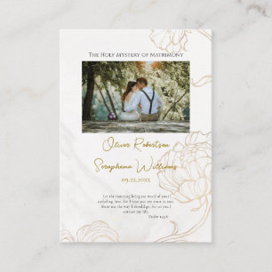 Gold Line Flowers Orthodox Wedding Prayer Card