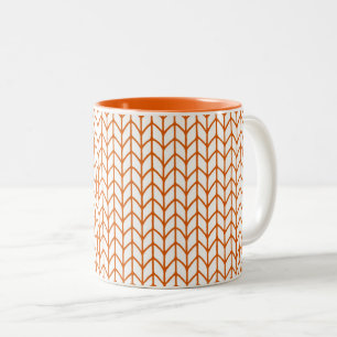 GOLD LINE KNIT Orange Two-Tone Mug