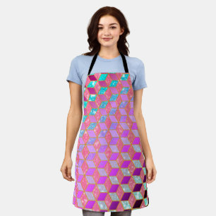 Gold Lined Diamond-Shaped Hexagon in Pastel 2 Apron