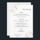 Gold Lined Floral Menu Invitation<br><div class="desc">Get your guests excited to see what food choices you have with your beautiful Gold Lined Floral Menu.</div>