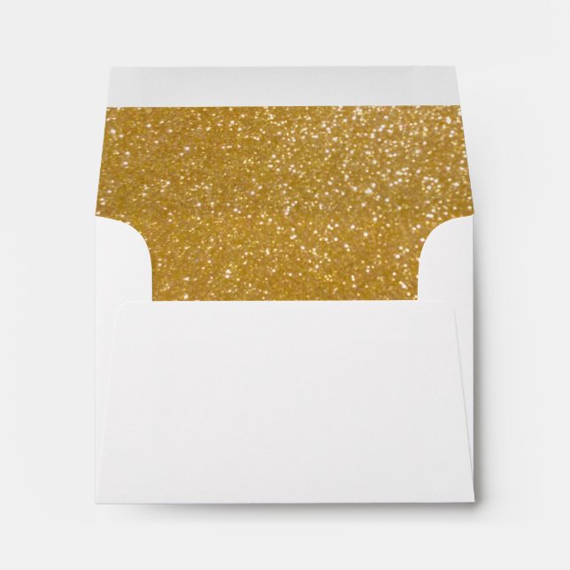 Gold liner envelopes | Golden glittery sparkles (Back (Bottom))