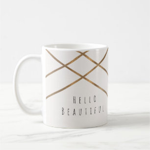 Gold Lines Modern Geometric Glam Beautiful Custom Coffee Mug