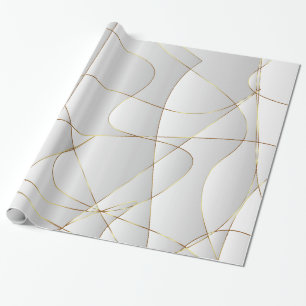 Gold Lines On White Wrapping Paper