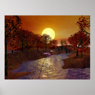 Gold Linger - Autumn Scene Poster