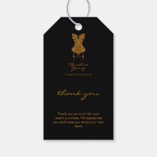 Gold Lingerie Customer Promotional Thank You Gift Tags