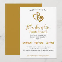 Gold Linked Hearts Family Reunion Template