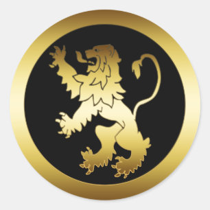 GOLD LION CLASSIC ROUND STICKER