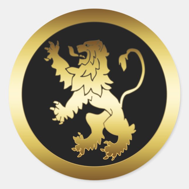 GOLD LION CLASSIC ROUND STICKER (Front)