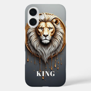 Gold Lion Custom Design 🦁 iPhone 16 Case