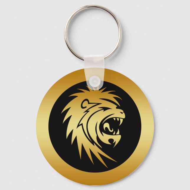 GOLD LION HEAD KEY RING (Front)