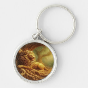 Gold Lion Keychain
