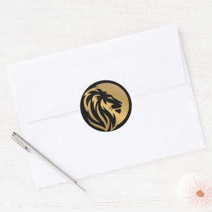 Gold Lion Logo Simple Classic Round Sticke Classic Round Sticker