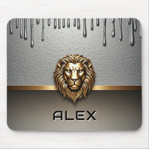 Gold Lion Relief With Metallic Texture 🦁 Mouse Mat