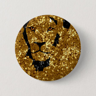 Gold Lion With Silver 6 Cm Round Badge