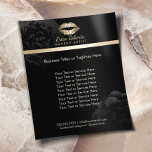Gold Lips Black Floral Makeup Artist Beauty Salon Flyer<br><div class="desc">Makeup Artist Gold Lips Black Floral Beauty Salon Brochures.</div>