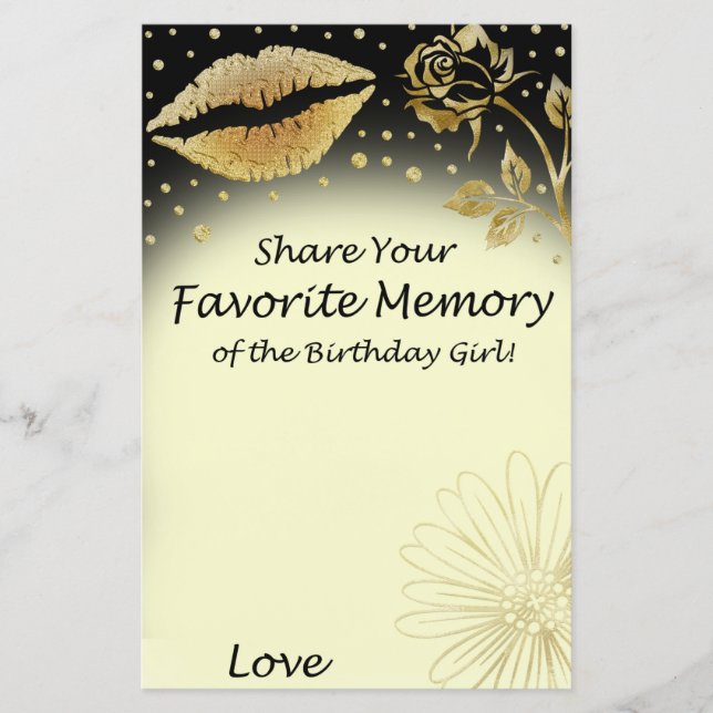 Gold Lips Favourite Memory of the Birthday Girl (Front)