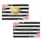 Gold Lips Floral Black White Stripes Makeup Artist
