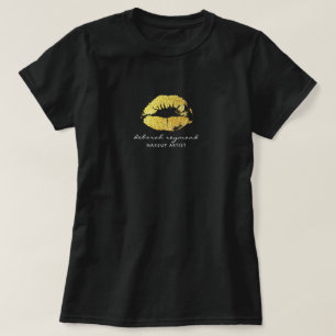 gold lips for a makeup artist beauty dark T-Shirt