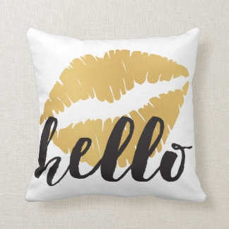 Gold Lips + Hello Cushion