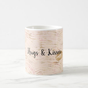 Gold Lips Kiss Pink Zebra Print      Coffee Mug