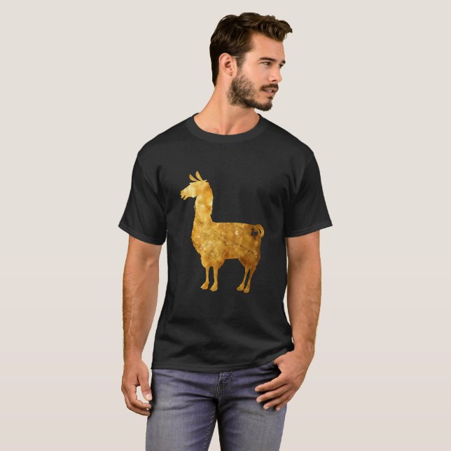 Gold Llama T-Shirt (Front Full)