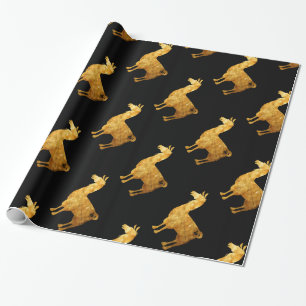 Gold Llama Wrapping Paper