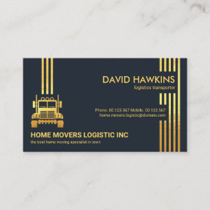 Gold Logistic Lines Professional Truck Driver Business Card