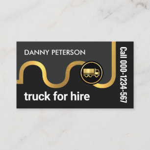 Gold Logistics Road Map Trucker Business Card