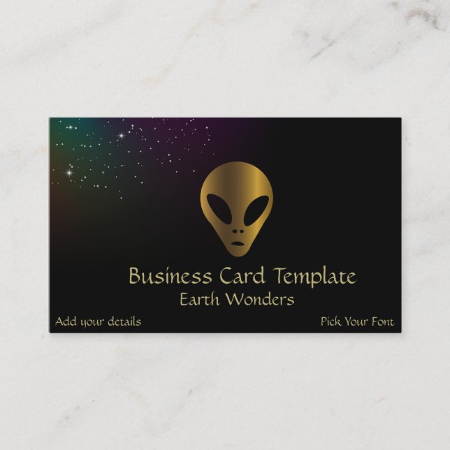 Gold Logo Ancient Alien Business Card (Front)