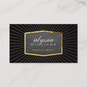 GOLD LOGO art deco elegant sunburst classy black Business Card