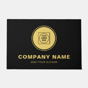 Gold Logo Custom Business Branding doormat