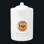 Gold Logo & Custom Text Business Company Branded<br><div class="desc">This elegant teapot would be great for your business/promotional needs! Easily add your logo and custom text by clicking on the "personalise" option.</div>