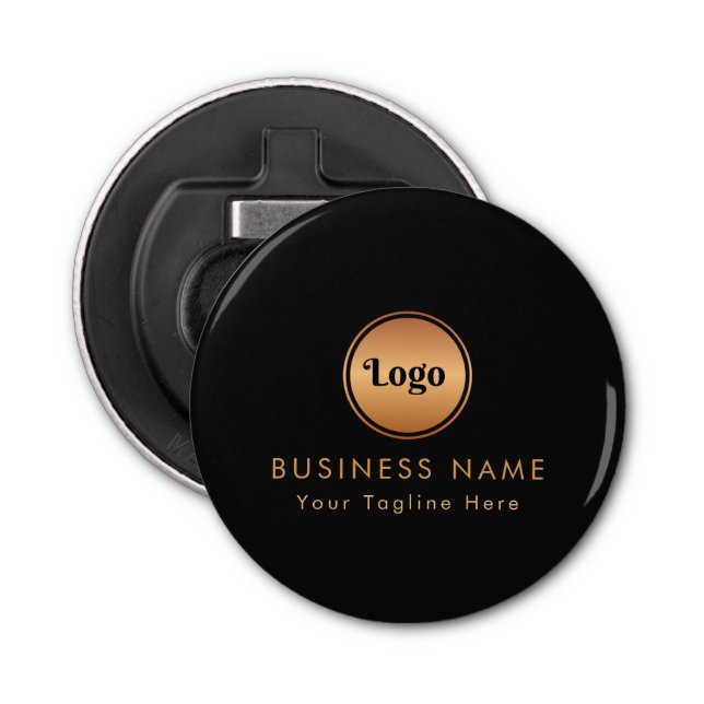 Gold Logo & Custom Text Business Company Branded  Bottle Opener (Front)