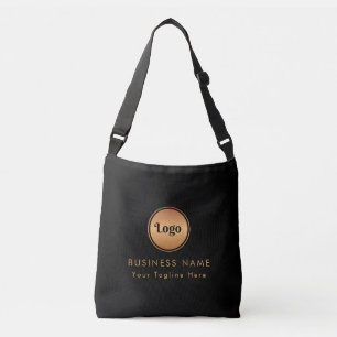 Gold Logo & Custom Text Business Company Branded  Crossbody Bag