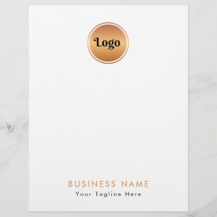 Gold Logo & Custom Text Business Company Branded   Letterhead