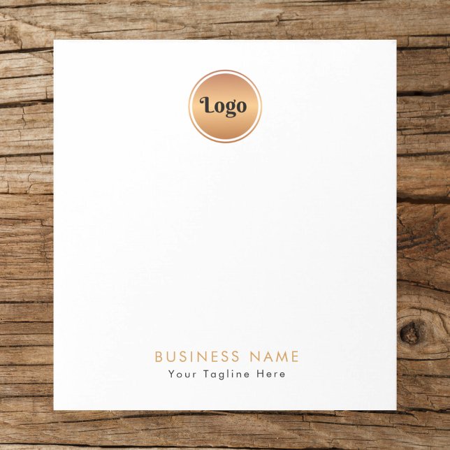 Gold Logo & Custom Text Business Company Branded   Notepad (Creator Uploaded)