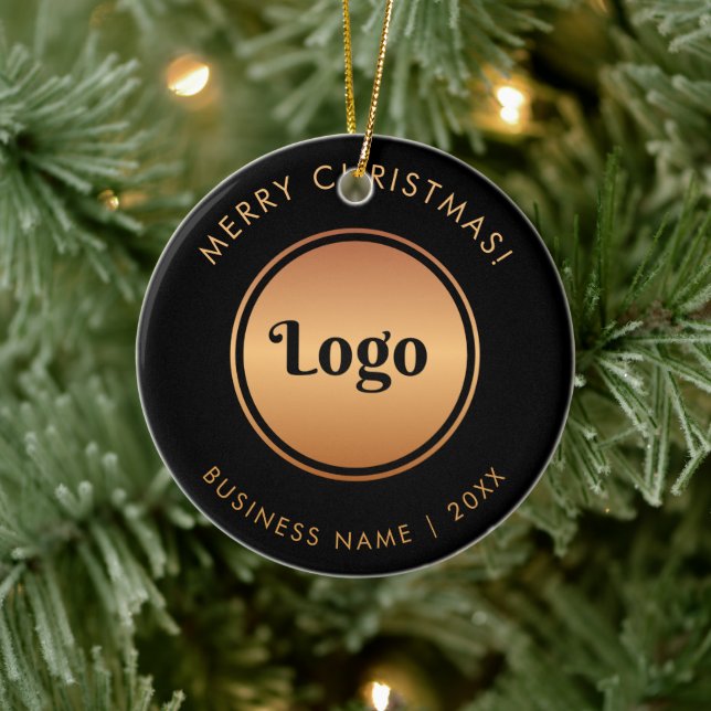 Gold Logo & Custom Text Company Christmas New Year Ceramic Tree Decoration (Tree)