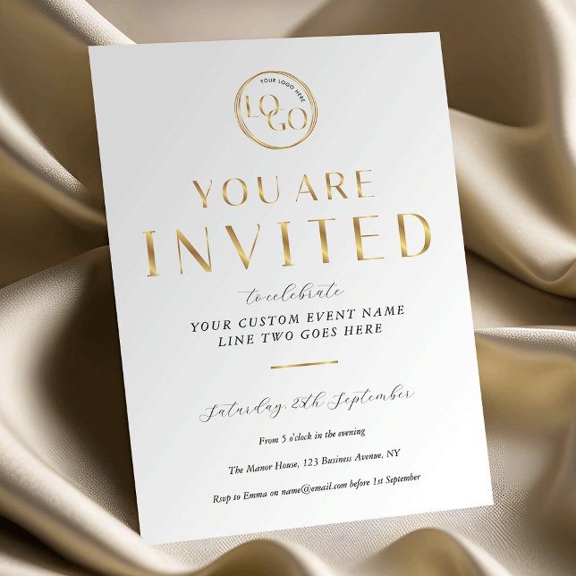 Gold Logo Elegant & Chic Business Event Gala Invitation (Creator Uploaded)