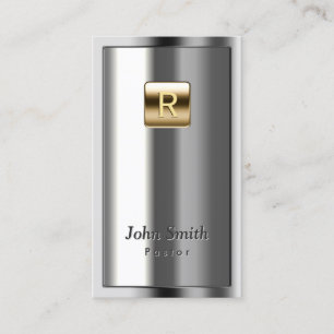 Gold Logo Metallic Pastor Business Card