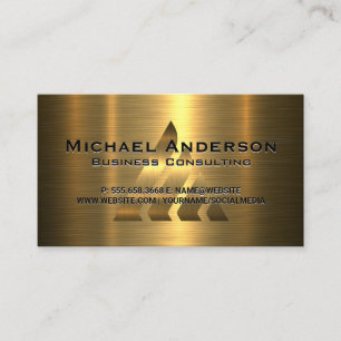 Gold Logo on Gold Metallic Business Card