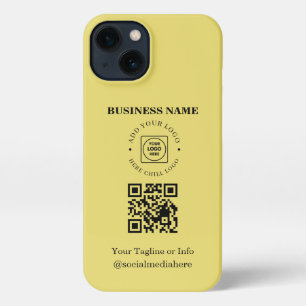 Gold Logo QR Code Business Promo iphone case
