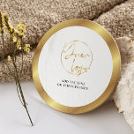 Gold Logo Real Estate Corporate Business Event Round Paper Coaster<br><div class="desc">Create custom branded paper coasters with this corporate White & Gold Business Logo Paper Coasters. Featuring modern faux gold design with your logo in the centre and custom text. A great way to promote your business at your next event such as open house, trade show, or even use at meetings...</div>